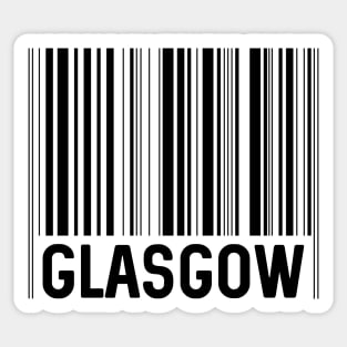 Glasgow Bar Code Design (Black) Sticker